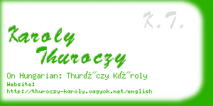 karoly thuroczy business card